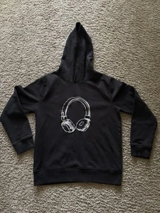 French Connection Black Hoodie With Headphones Print - Picture 1 of 3