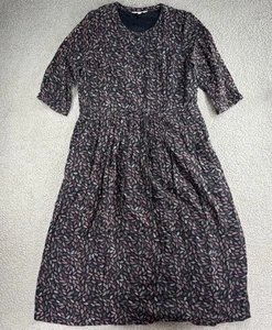 Sea Salt Dress Women's Size UK 18 Black Floral Rock Dove Maxi 3/4 Length Sleeve - Picture 1 of 17