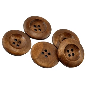 10 Stück Vierloch runde braune Holzknöpfe für Kleidung Basteln - Bild 1 von 11