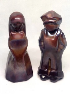 Mosser Glas Jenny Josh Puppen irisierte Schokolade / Lavendel opak 1981 - Bild 1 von 5