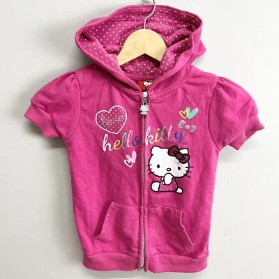2013 Hello Kitty Full-Zip Bell Sleeve Pink Hoodie Girl’s 6 - Image 1 of 4