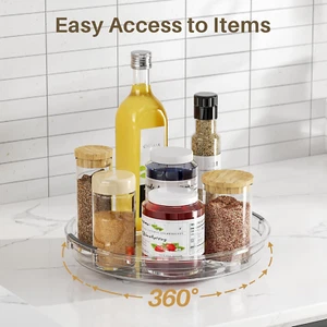 2 Pack Clear Lazy Susan Turntable Organizer for Cabinet, 10'' 10.6'' Condimen... - Picture 1 of 12