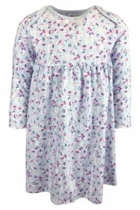 Baby Girls Dress Mothercare Floral Long Sleeve Blue Skater Pretty Spring Jersey - Picture 1 of 3