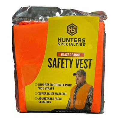 Hunter's Specialties Safety Vest Blaze Orange Quiet Non Restricting Adjustable - Image 1 of 2