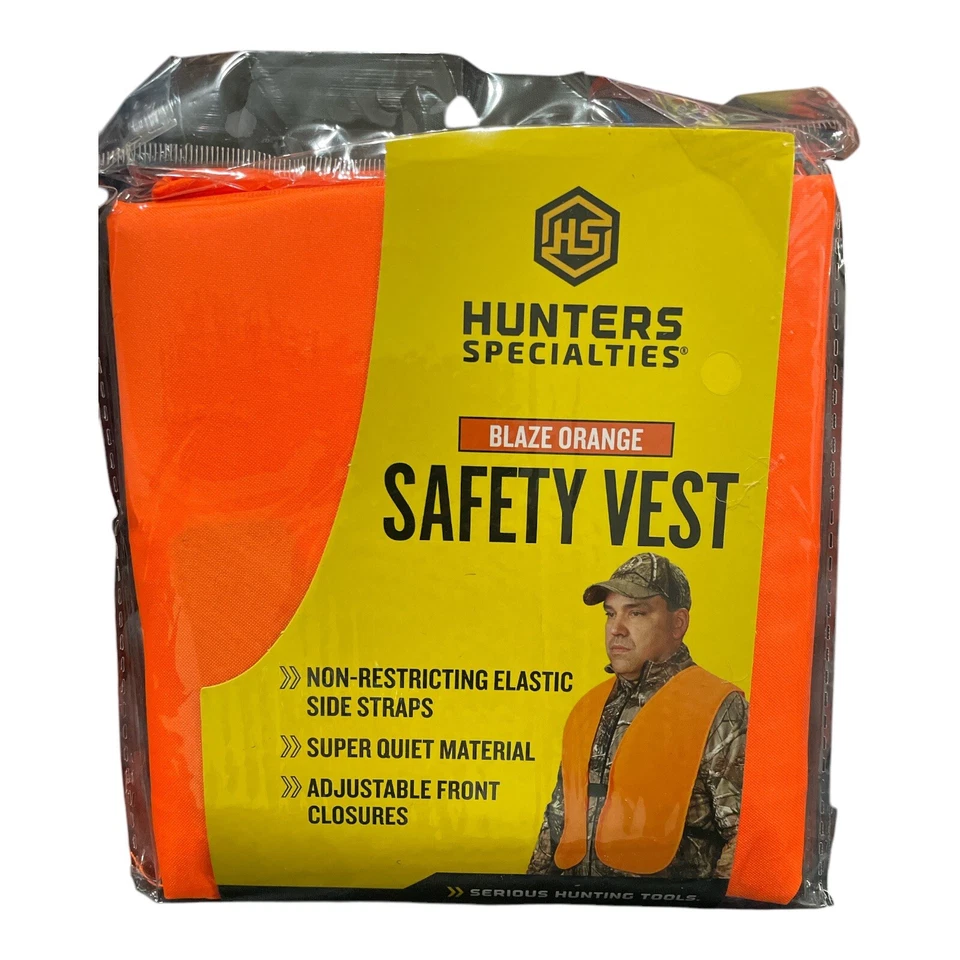Hunter's Specialties Safety Vest Blaze Orange Quiet Non Restricting Adjustable - Image 1 of 2