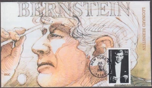 USA # 3521.4 FULL COLOUR FDC COMPOSER LEONARD BERNSTEIN - Picture 1 of 1