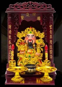 Richesse chinoise dieu mammon statue autel sanctuaire maison zen boutique décoration feng shui - Photo 1 sur 1