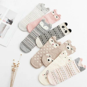 Cute Lovely 3D Cartoon Animal Zoo Women Socks Ladies Girls Cotton Warm Soft Sox - Picture 1 of 18
