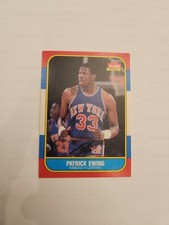 1986/87 FLEER #32 PATRICK EWING ROOKIE CARD RC - NEW YORK KNICKS HOF  