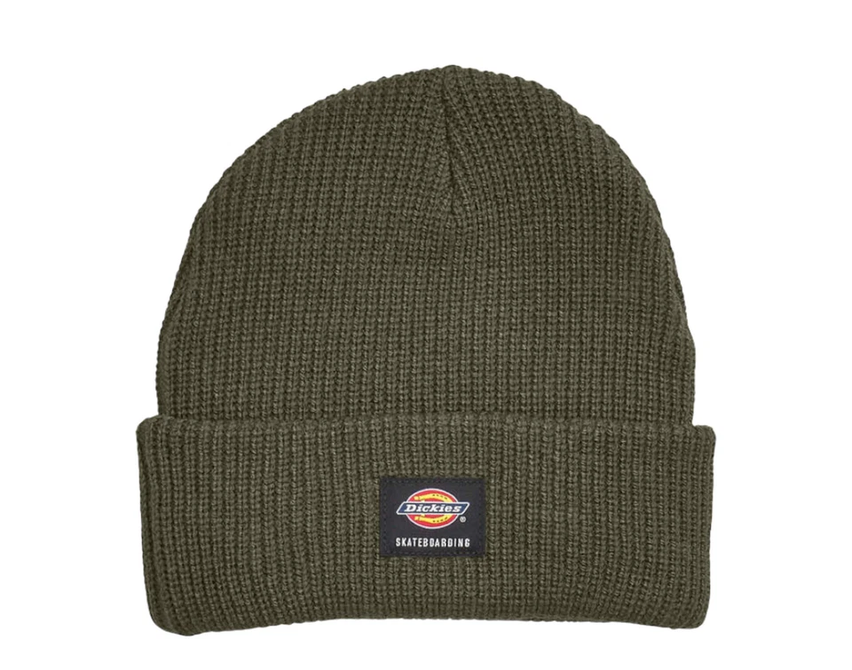 Dickies Men's Cuffed Skateboarding Moss Green Beanie