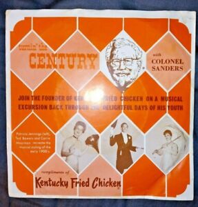 Rare KFC Kentucky Fried Chicken Record Autographed Signed Colonel Sanders  
