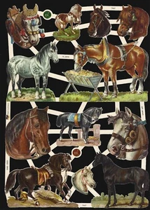 German Embossed Victorian Style Scrap Die Cut - Horse WOW     EF7447 (New 2023) - Picture 1 of 1