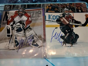 NHL Colorado Avalanche Stephane Fiset & Jose Theodore Signed 8x10 Hockey Photos - Picture 1 of 4