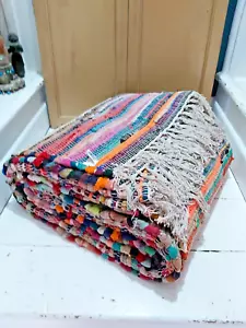 XXXL LARGE HANDMADE INDIAN MULTI COLOURED DARI RUG - 270cm x 180cm - Picture 1 of 9