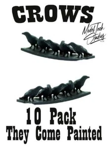 O Scale CROWS 10 Pack 1/48 scale comes painted - Picture 1 of 1