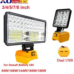 18V LED Work Light For Dewalt Battery 2 USB Workshop Flashlights Torch Camping - Picture 1 of 18