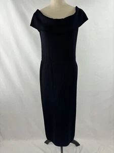 St John by Marie graues schulterfreies Kleid schwarz 10 Strick Gummibund - Bild 1 von 9