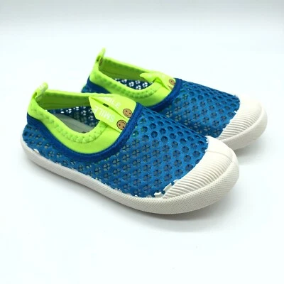 微笑 学步儿童 男孩 女孩 水鞋 运动鞋 一脚蹬 网眼 蓝色 绿色 26 美国 9 — 第 1/4 张图片