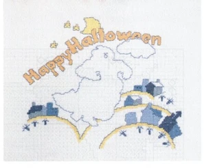 Leisure Arts Happy Halloween Ghost Single Cross Stitch Pattern - Picture 1 of 2