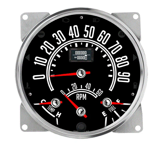 Speedhut 5-1/2" CJ Jeep GPS Cluster 90mph -Tachometer CJ5, CJ7, CJ8 - Image 1 of 4