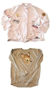 Lot Of 2 Zara Peanuts Snoopy Jacket & Gap Bambi Sweater  Pullover Girls Sz M (8) - Picture 1 of 24