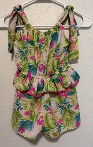 Bonnie Jean Girls Tropical Print Ruffle Romper Sleeveless Size 5 - Picture 1 of 1