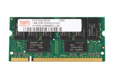 10X Hynix 1GB 2RX8 DDR 333MHz PC2700S 200PIN SODIMM Intel Laptop CPU Memory RAM - Image 1 of 4