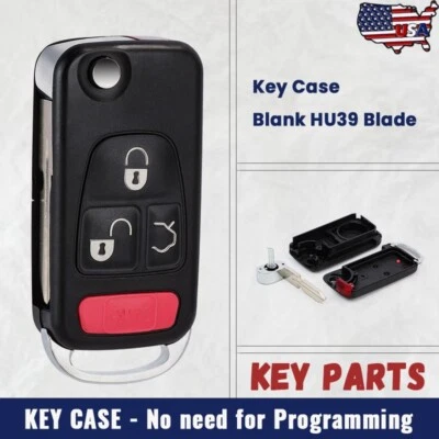 4B Remote Key Shell Case Fob for Mercedes Benz ML 320 430 SLK 230 320 HU39 Blade Foto 1 de 4