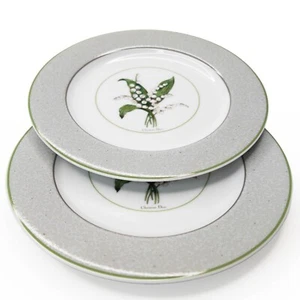 Set of Two Christian Dior Milly-la-forêt Design Grey Ceramic 18cm Cake Plates - Picture 1 of 7