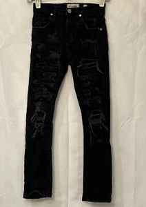FWRD Skinny Jeans Denim Kids Size 8 Black Scratches - Picture 1 of 7