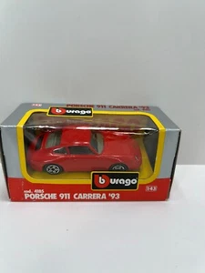 BURAGO PORSCHE 911 CARRERA  93 1:43 Red Number 4185 model collectable - Foto 1 di 10