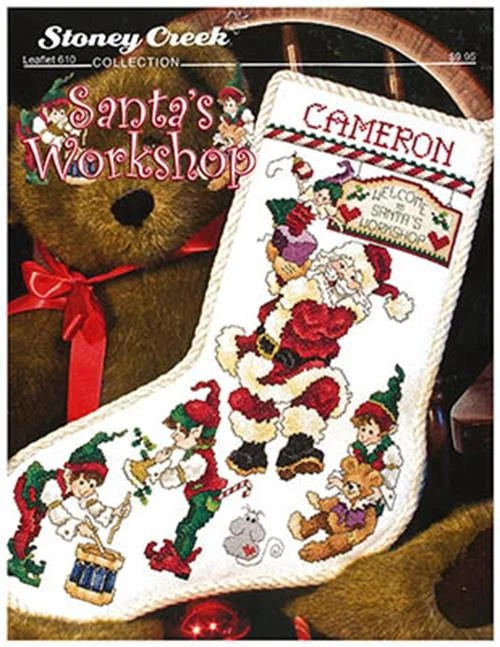 Santa's Workshop Stocking LFT610 by Stoney Creek cross stitch pattern - Image 1 of 1