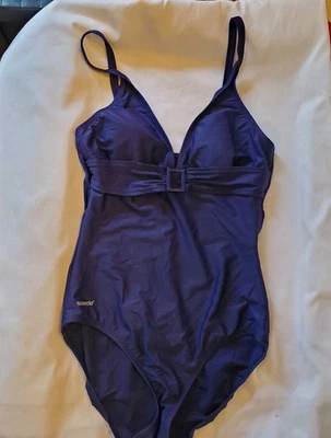 Traje de baño Speedo moderado de una pieza para mujer talla 10 azul marino 54934 Foto 1 de 4
