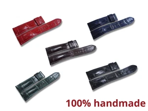 Handmade Genuine Crocodile Skin Leather Watch Strap Band 18mm/24mm - Picture 1 of 14