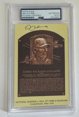 Jim Leyland Autograph Signed Hall Of Fame Plaque Postcard PSA/DNA 1 - Image 1 of 2