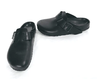 RICK OWENS x BIRKENSTOCK BLACK LEATHER BOSTON CLOGS, size 39 - Image 1 of 4