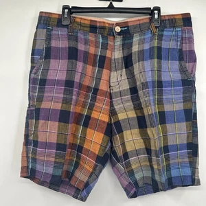 Pantalones Cortos Tommy Bahama Para Hombre Talla 36 Cuadros 100% Lino Bolsillos 9” Entrepierna Náutica - Imagen 1 de 13