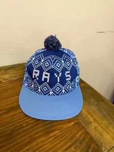 Tampa Bay Devil Rays Mütze Kappe Erwachsene blau MLB Snapback Schneeflocken Bommel oben - Bild 1 von 6