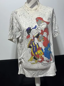 Vintage 90s Looney Tunes Rap Tee Bugs Sylvester Tweety Bootleg Nike Hip Hop - Bild 1 von 16