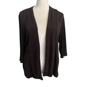 Chico's Travelers Women Size M Brown Cardigan Wrinkle Free Pockets Lightweight - Picture 1 of 5