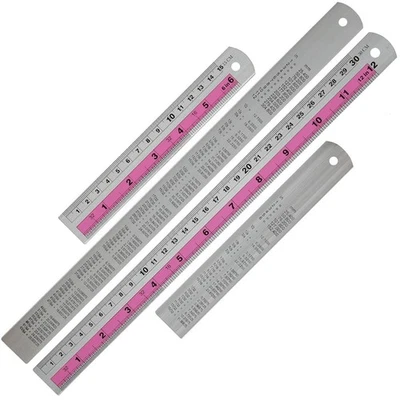 12+6 Inch Metal Ruler Set-Straight  Ruler Has Both Imperial and Metric3776 - Image 1 of 4