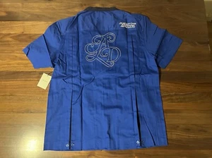 Camisa Aime Leon Dore ALD Monograma Bowling Azul Abotonada Logotipos Bordados Talla XL - Imagen 1 de 11