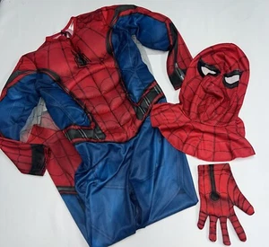 Spiderman Halloween Costume Boys Medium Muscle Chest Jumpsuit Mask Rubies - Picture 1 of 10
