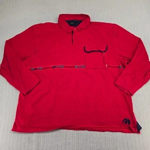 Marithe Francois Girbaud Shirt Mens 4XL XXXXL Red Long Sleeve Polo Streetwear - Picture 1 of 14