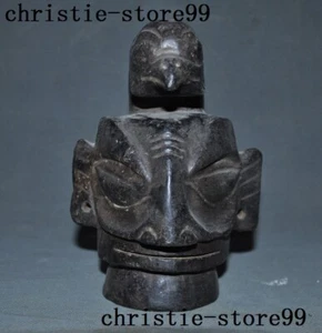 China Sanxingdui culture Meteorite iron Hand carved Bird head people head statue - Picture 1 of 10
