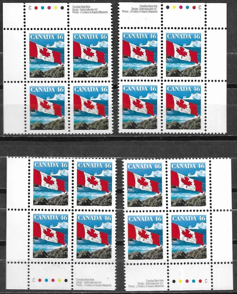 pk01605:Stamps-Canada #1682 Flag over Iceberg 46 cent Plate Block Set - MNH - Image 1 of 1