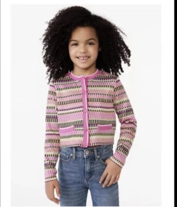 Scoop NYC Girls Multi Crop Button Cardigan Size Medium (7-8) NEW - Picture 1 of 8