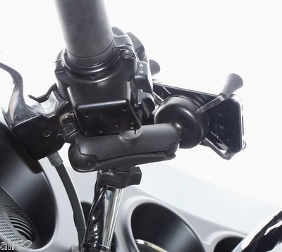 RAM Harley-Davidson Mirror Post Mount for iPhone 16, 16 Plus, 16 Pro, Pro Max - Image 1 of 4