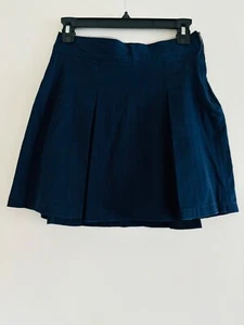 GAP kids pleated cotton mini skirt w/ built-in shorts, navy, size 14 - Picture 1 of 2