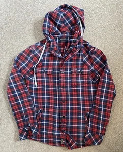 ALLSAINTS HOODED POCKETS CHECK OVERSHIRT SHIRT S SMALL - Picture 1 of 6